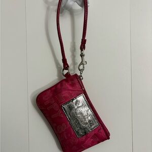 Coach Poppy Pink Wristlet. Needs some tlc